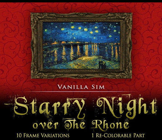 Sims 3 — Starry Night Over Rhone by Vanilla Sim — Starry Night over the Rhone, c. 1888 by Vincent van Gogh. Created by