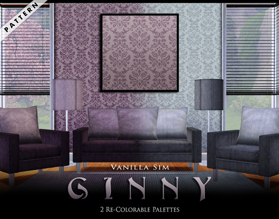 Sims 3 — Ginny by Vanilla Sim — Elegant demask in soft plum tones