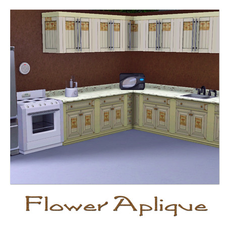 Sims 3 — Flower Aplique v1 by Greda — This can go on a Wall or even Kitchen Cabinet, for the Old Time Look