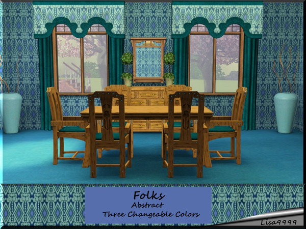 Sims 3 — Folks by lisa9999 — A diamond and floral leaf pattern. Three changeable colors. Lisa9999