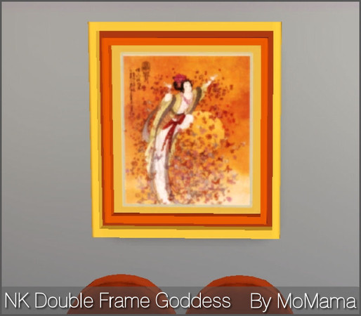 Sims 3 — NK Double Frame Painting Goddess by MoMama — A double-frame with 3 patterns featuring a painting of the Goddess