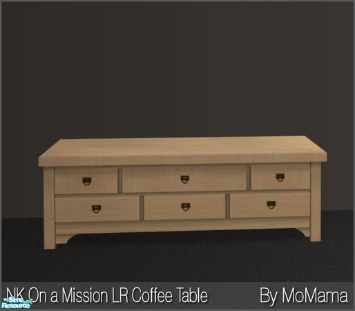 Sims 2 — NK On A Mission LR - Coffee Table by MoMama — A light wood coffee table in mission style.