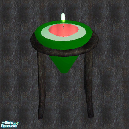 Sims 2 — Candle Set V-Floating candle-Green base, red candle recolor by Paleoanth — Part V of the candle set. This is a