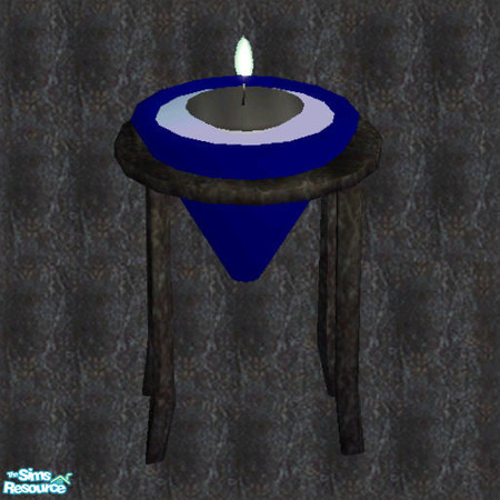 Sims 2 — Candle Set V-Floating candle-Blue base, black candle recolor by Paleoanth — Part V of the candle set. This is a