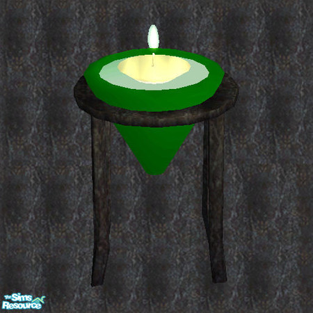 Sims 2 — Candle Set V-Floating candle-Green base, beige candle recolo by Paleoanth — Part V of the candle set. This is a