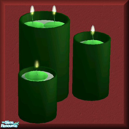 Sims 2 — Candle set IV-Candles in water-Green candle recolor by Paleoanth — This is part four of the larger candle set.