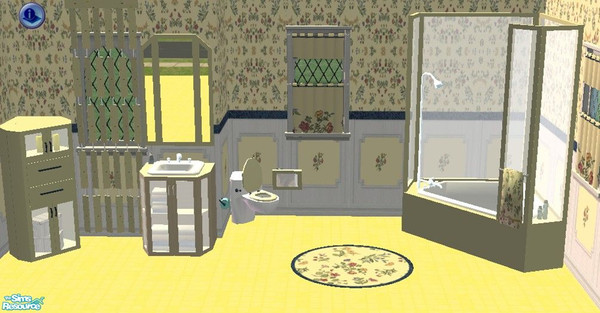 Sims 2 — Summer Breeze Bathroom by Riverwillows — Lovely recolor of Bitzybus' wonderful Pentago Bath, using Texture