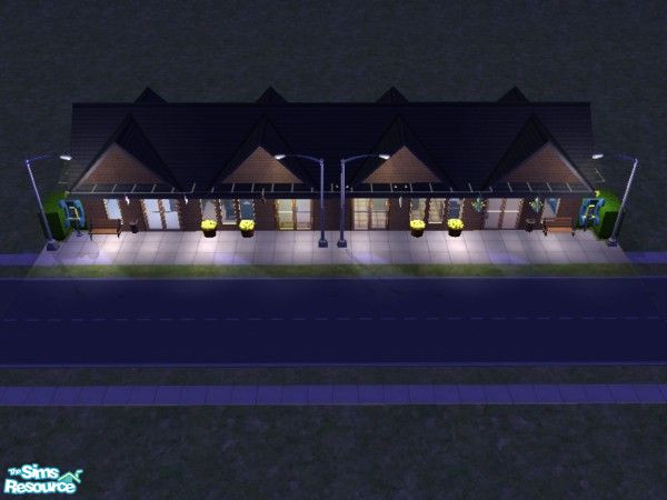 Sims 2 — The Strip - tdyannd by tdyannd — This is basically a strip mall, there are four shops on this 3x1 lot. There's a