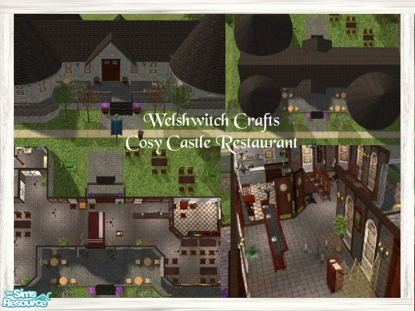 Sims 2 — Cosy Castle Restaurant by WelshWitch — Cute castle on small 3x2 lot. Restauraunt, bar, toilets, baby changing
