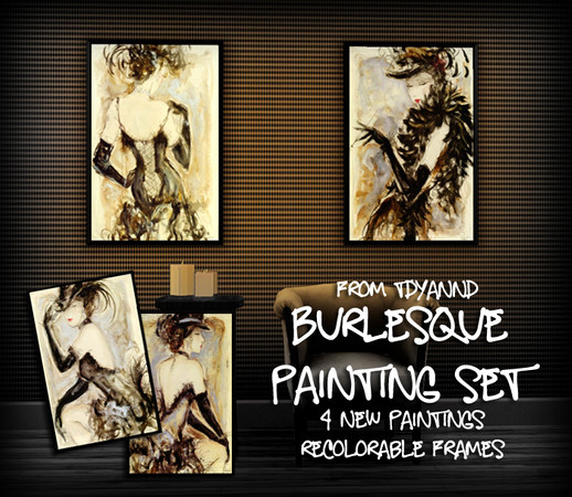 Sims 3 — Burlesque Painting Set by tdyannd — CC by tdyannd for TSR