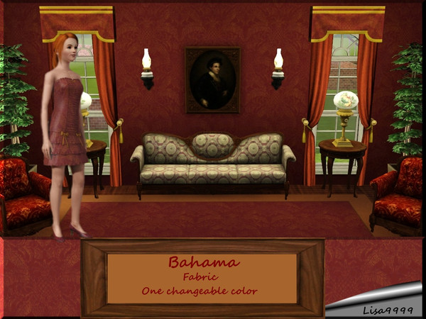 Sims 3 — Bahama by lisa9999 — A pineapple print. One changeable color. Lisa9999