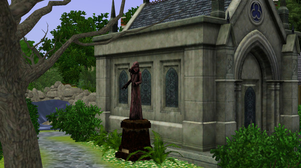 Sims 3 — Serenity Springs by DragonQueen — This lovely cemetery is accompanied by art, stargazing, public restroom, and