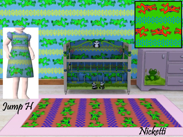 Sims 3 — Jump H by nicketti — Frog pattern horizontal to use with Animals Abound toddler set, inspired by fabric from