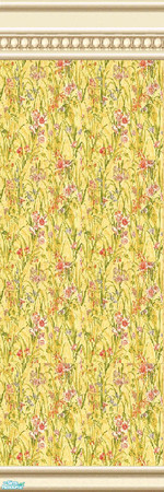 Sims 2 — jsf2PLENSunnyFloral by jsf — Newly restyled ParkLaneEgg mouldings hold leaves and pink and yellow flowers on a