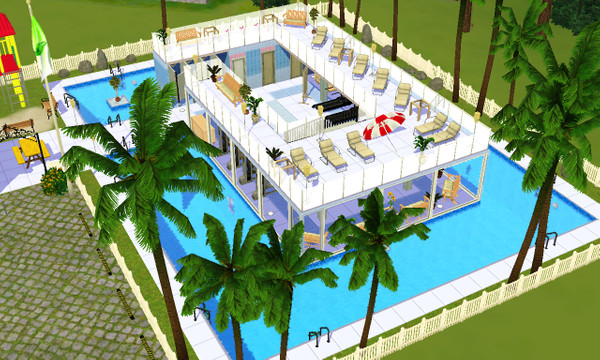 Sims 3 — Chill Inn by gelagarcia — A beautiful place for everybody. Includes a chillout-floor on the top and a sports