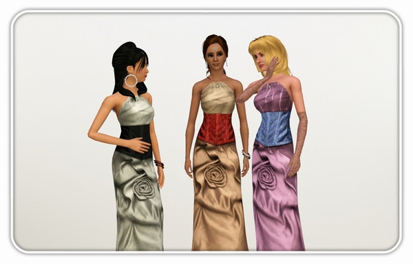 Sims 3 — RoseFormalDress by moschino_K — This set includes Rose Formal Dress for Teens Young-Adult and Adult Females. For