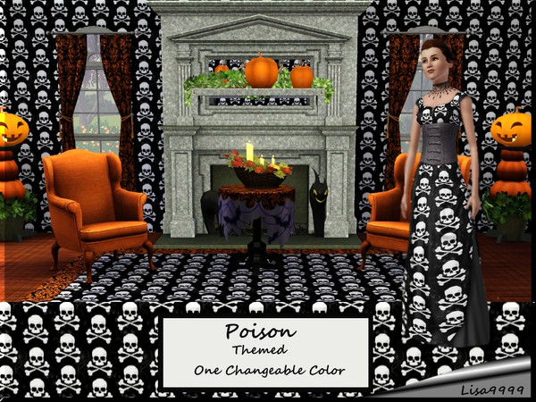Sims 3 — Poison by lisa9999 — Scull and cross bone pattern. One changeable color. Lisa9999