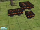Sims 2 — Halloween tablecloth by janeoftheglen — Recolor of Maxis Good Taste tablecloth. Orange jack-o-lanterns on black.