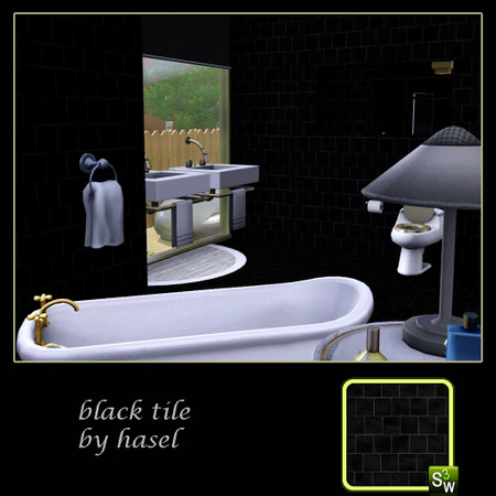 Sims 3 — Black Tile by hasel — By hasel @ tsr