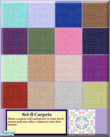 Sims 2 — Sci-fi and Home Carpets by stephanie_b. — This set of 17 carpets was created to accent my Sci-fi walls. However,