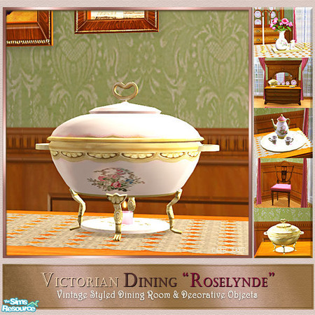 Sims 2 — Roselynde - Chafing Dish Recol by Cashcraft — The "Roselynde" is a Victorian inspired dining room set.