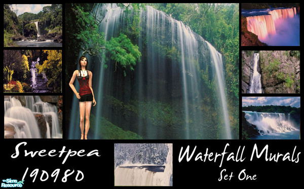 Sims 2 — Waterfall murals       Set One by sweetpea190980 — Breath taking Waterfalls Need mesh from mod the sims 2 