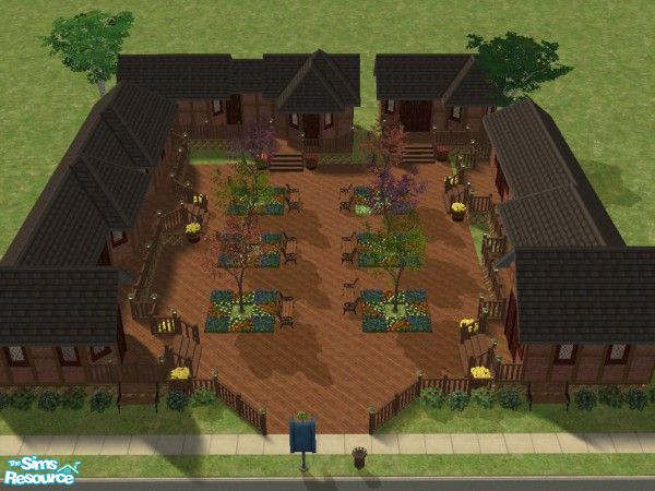 Sims 2 — Mini-Medieval Market by WelshWitch — Small, contained market place, medieval/country style with 6 shops, a