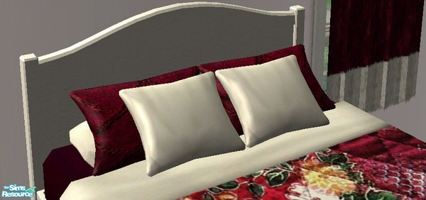 Sims 2 — Sangoire Bedroom - Double Bedpillows by Riverwillows — Lovely bedroom set in deep reds, and oriental silk