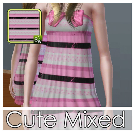 Sims 3 — Cute Mixed Pattern by llaminsk — A cute pattern for girls. ^^