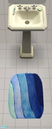 Sims 2 — Jewel-Tones Bath - \"Sapphire\" Sink Rug by Riverwillows — Beautiful bathroom set in sapphire