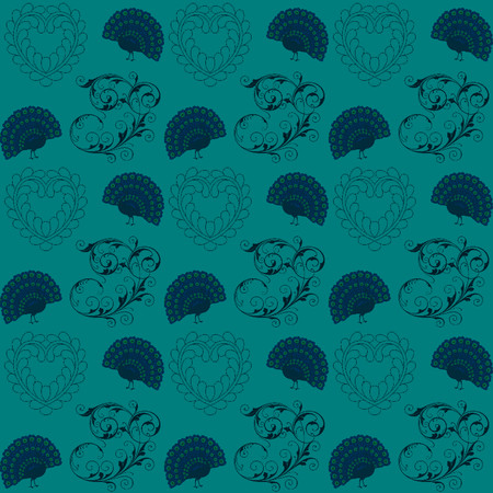 Sims 3 — Peacock Schroll Pattern by ahundley — Peacock Scroll Pattern Fabric. Looks Great as a Wallpaper