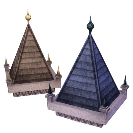 Sims 3 — Clock Tower Rooftop (2 tile) by Cyclonesue — An ornate roof to finish off your clock towers. By Cyclonesue for