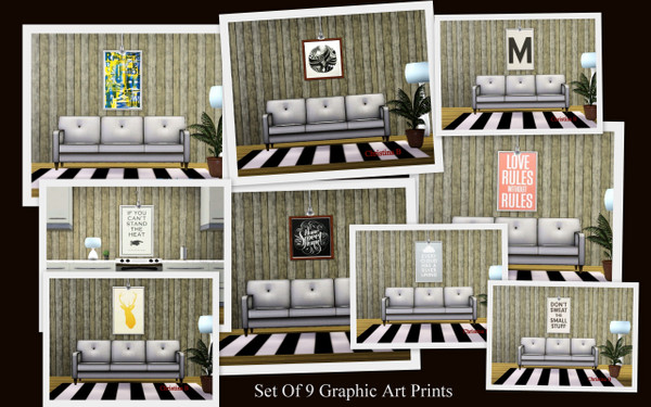 Sims 3 —  GraphicArtPrints by cbatkinson73 — Graphic Art Prints set of 9
