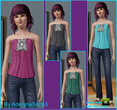 Sims 3 — AdelyneSims3_top_09 by adelynesims3 — Perfectly paired with dressy bottoms or denim, this Rhinestone Brooch Tube
