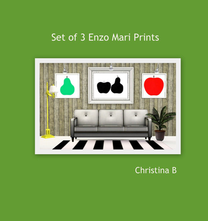 Sims 3 —  Enzo Mari by cbatkinson73 — Set of 3 Enzo Mari Prints