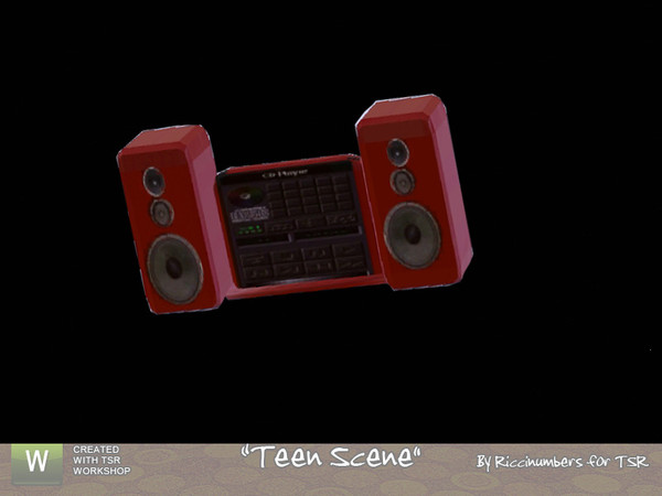 Sims 3 — Teen Scene Boom Box by TheNumbersWoman — Now what Teen room is complete without a stereo. None, well now you can