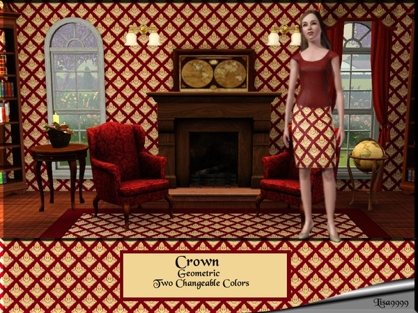 Sims 3 — Crown by lisa9999 — A diagonal stripe pattern. Three changeable colors. Lisa9999