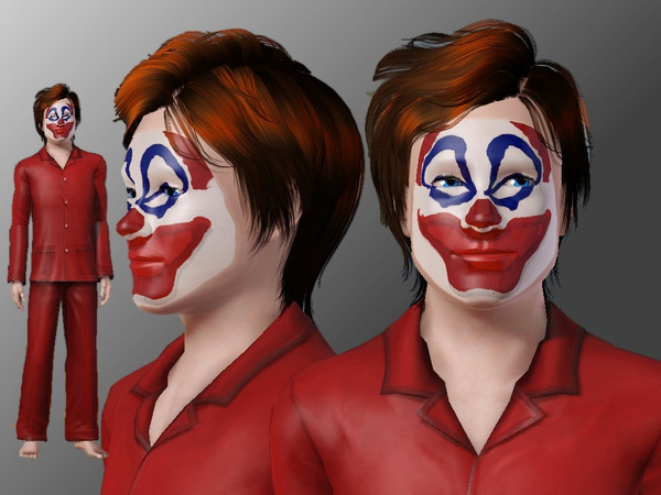 Sims 3 — am costume make up felineClown Mask by skystars5 — A fun Clown mask for your adult male and female Sims.