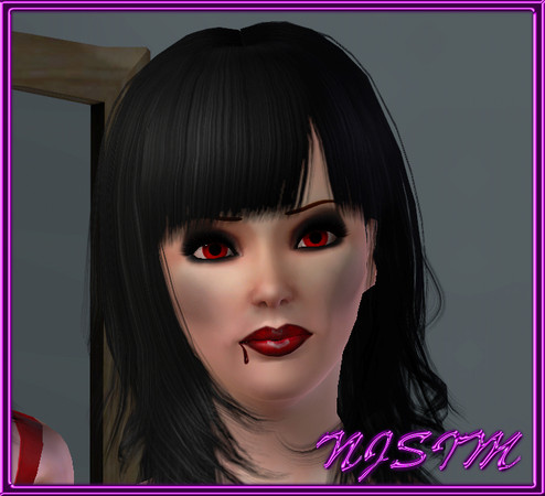 Sims 3 — Vamp Lip Gloss by NancyJ — Glossy Vamp lipstick with blood drip. Happy Halloween! For Teen - Elder, male and