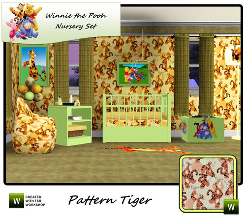 Sims 3 — Winnie The Pooh_Tiger by mensure — Winnie the Pooh Nursery Set_Tiger Pattern by mensure. 