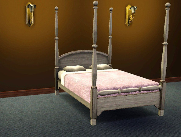 Sims 3 — Bed double country plain by daisylee — Bed double country plain. TSRAA. No flowers!!!!