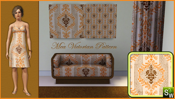 Sims 3 — Mea_Victorian_Pattern by oumamea — 3 Color Victorian Pattern-Abstract-Cloth