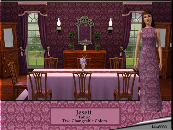 Sims 3 — Jesett by lisa9999 — A scrolling floral pattern. Two changeable colors. Lisa9999