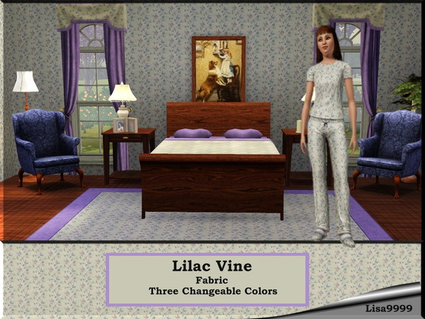 Sims 3 — Lilac Vine by lisa9999 — A floral pattern. Three changeable colors. Lisa9999