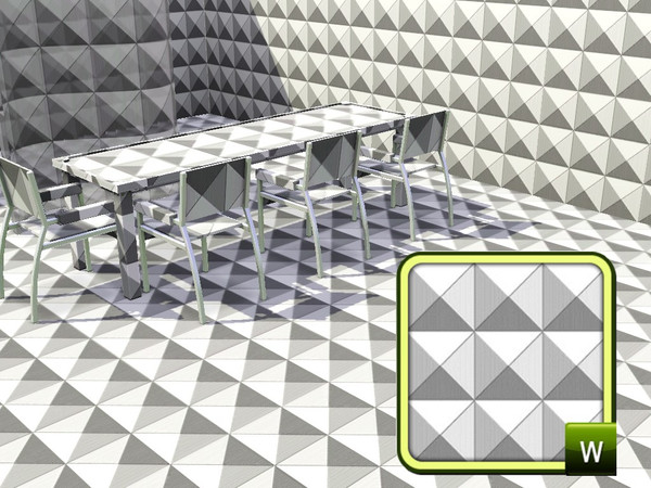 Sims 3 — 3D Triangles Pattern by MrDenue — This pattern looks 3D and a bit like metal. You can chose every color, because