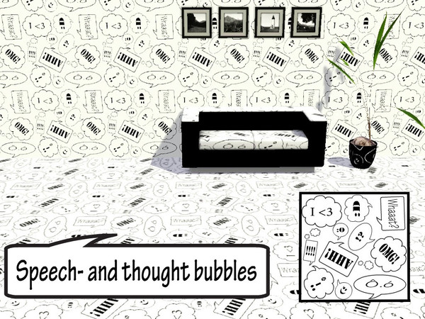 Sims 3 — Speech - and thought bubbles by MrDenue — The many speech - and thought bubbles, which are filled with