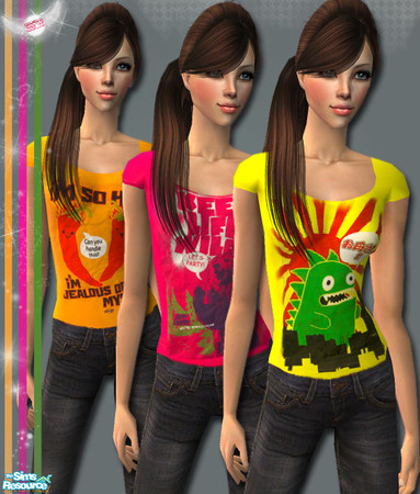 Sims 2 — Juvenile Style Set by Simsimay — Juvenile Style Set By Simsimay - 3 Different Styles Included