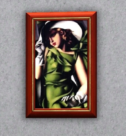 Sims 3 — Tamara Lempicka Painting 2 by daisylee — Young girl with gloves. TSRAA