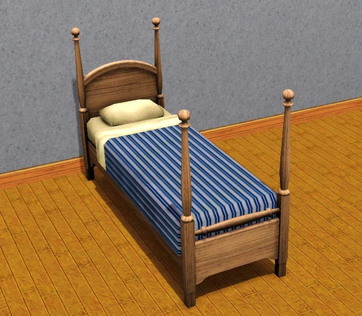 Sims 3 — Single country bed plain by daisylee — TSRAA no flowers!!