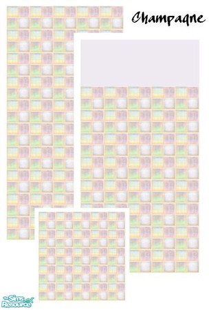 Sims 2 — Champagne by Mekhi — A set of two tiled walls and one floor in lovely pastel colours. Can be put in bathroom or